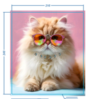 Аппликация композит, Кошка в очках, 21*24см, королевский атлас, сублимация, лазер, SS20 32596, шт. Аппликация композит