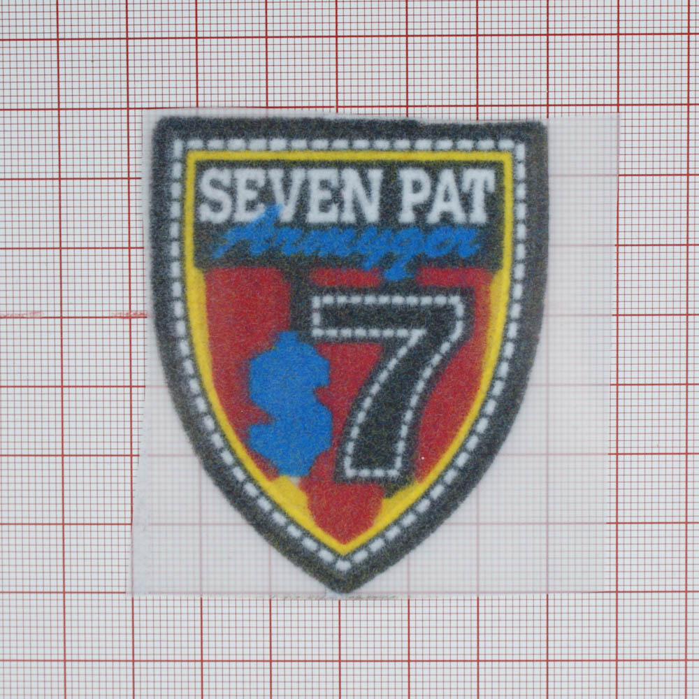 Термоаппликация флок SEVEN PAT 7, 65*55мм, черный, желтый, синий, красный, шт. Термопереводки Флок