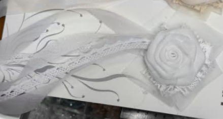 Аппликация тканевая пришивная Цветок, белый, шт. Аппликации Пришивные Цветы Банты