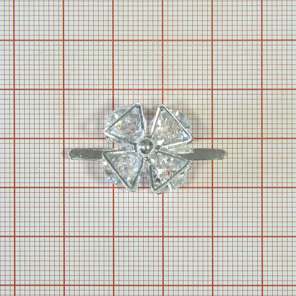 Краб металл TF-04-1 Пропеллер Крест 20мм NIKEL, камни кристалл 8мм. Крабы Металл Геометрия Декор