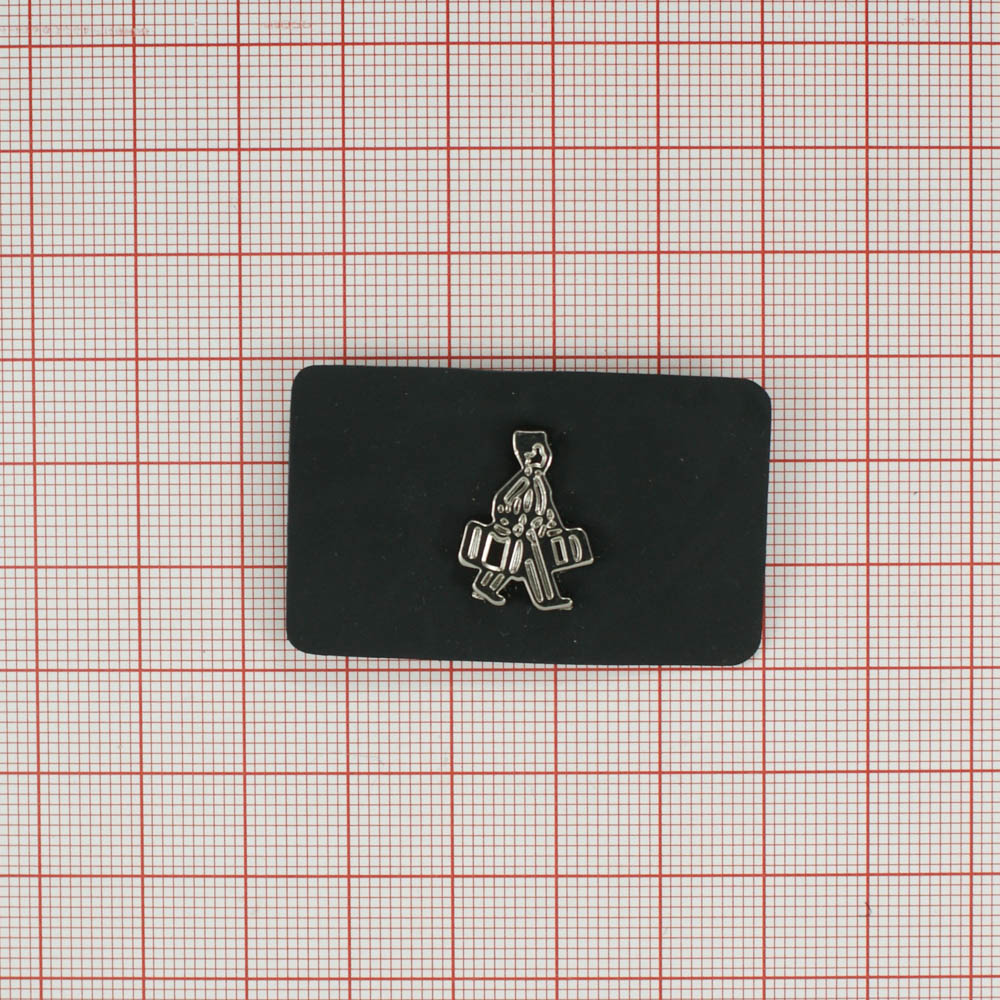 Лейба рез. с мет. Носильщик 28*45мм черная, NIKEL. Лейба Резина