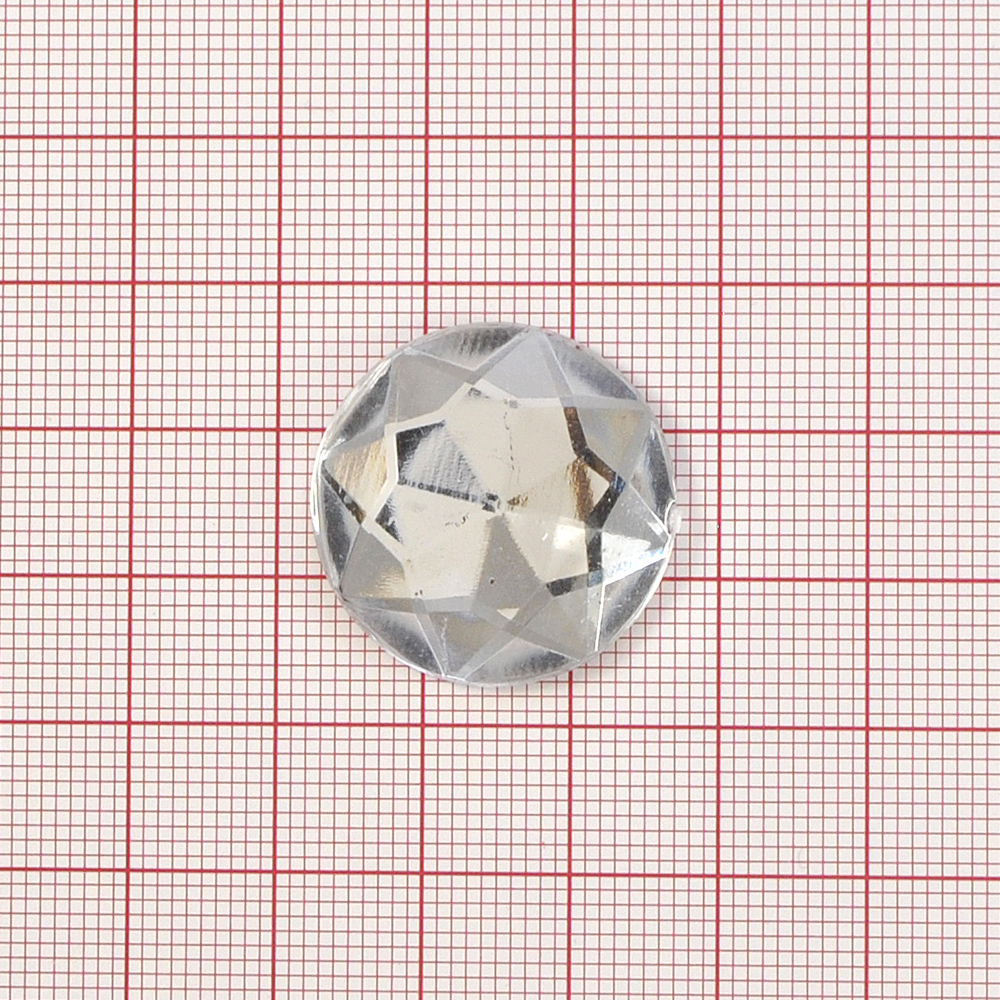 Стразы Д на клей, круг 25мм бел.кристал 38, 1тыс.шт. Стразы на клей