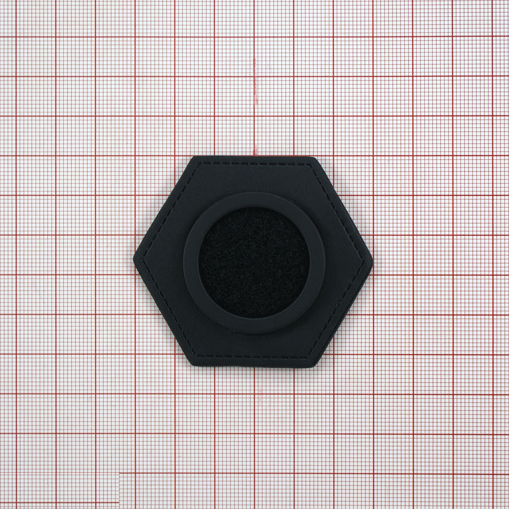 Лейба п/у и металл Круг 5,3*6см черный. Лейба Кожзам