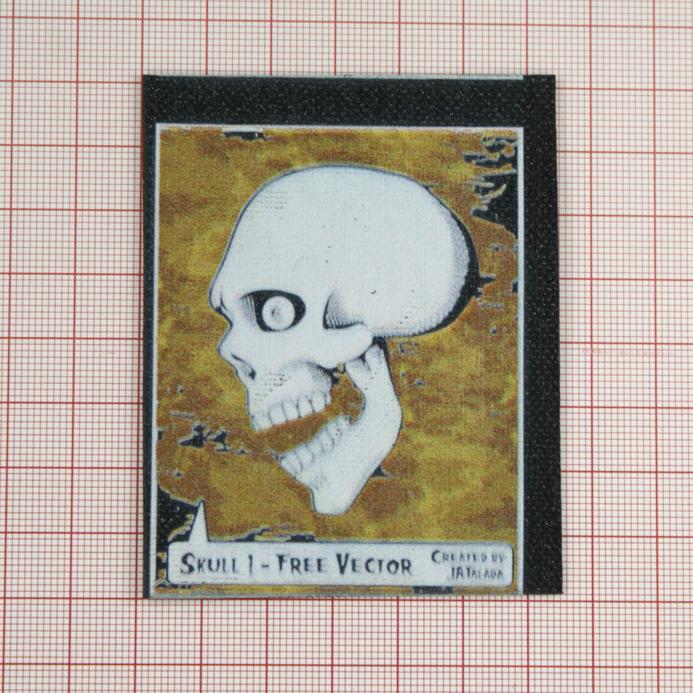 Лейба клеенка блестящая Skull ЧЕРЕП 5,6*7,8см черный, песок, белый, шт. Лейба Клеенка