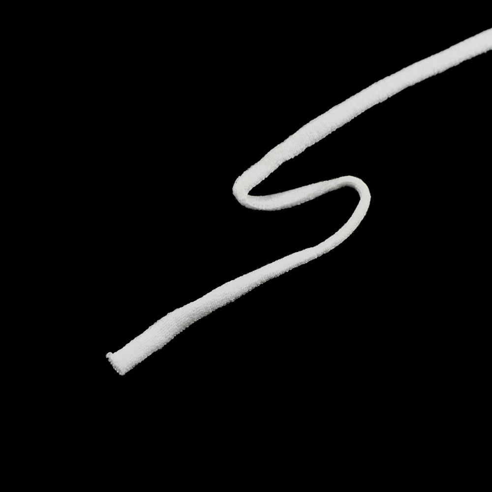 Резинка для респиратора 5мм (0,00256 кг/м или 1кг=390м,) полиэстер белая /Турция/, м. Резинка