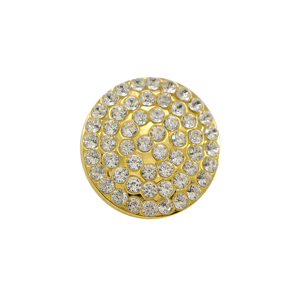 Краб металл F-5523 Подсолнух 27мм GOLD, белые камни, шт. Крабы Металл Геометрия Декор