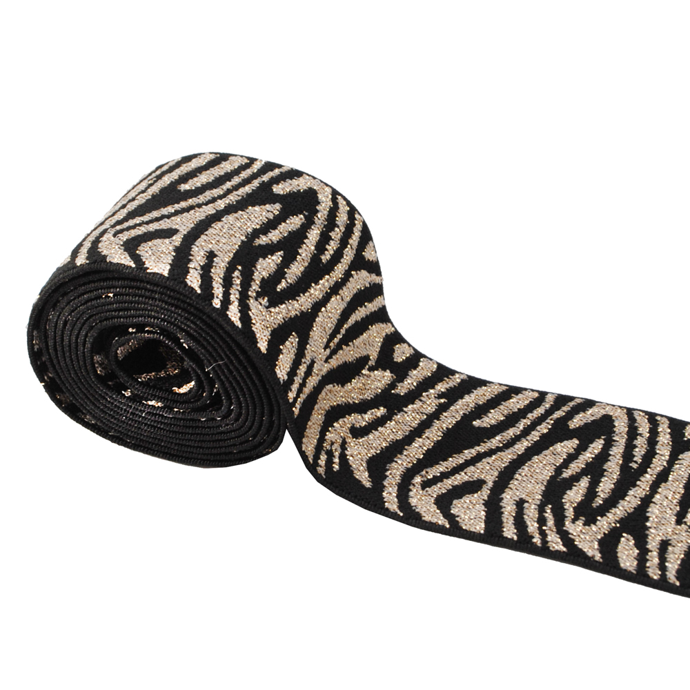 Резинка Зебра, 4см, бронза, черный, ярд. Резинка