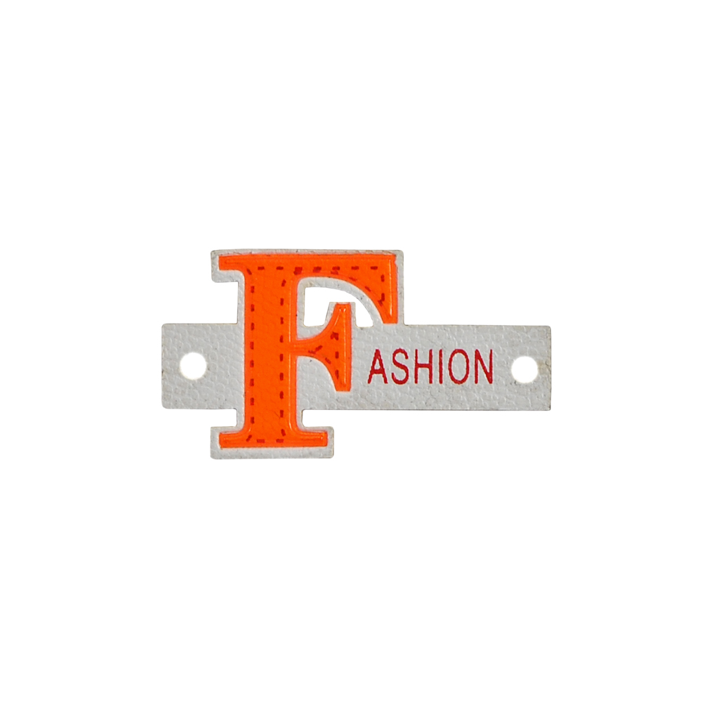 Лейба кожзам Fashion, 3.5*2см, белый, красный, шт. Лейба Кожзам