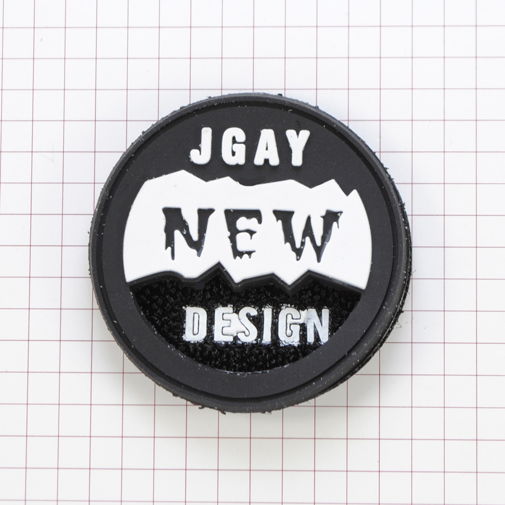 Лейба рез., JGAY new design, на липучке, черный, белый, 5см, шт.. Лейба Резина