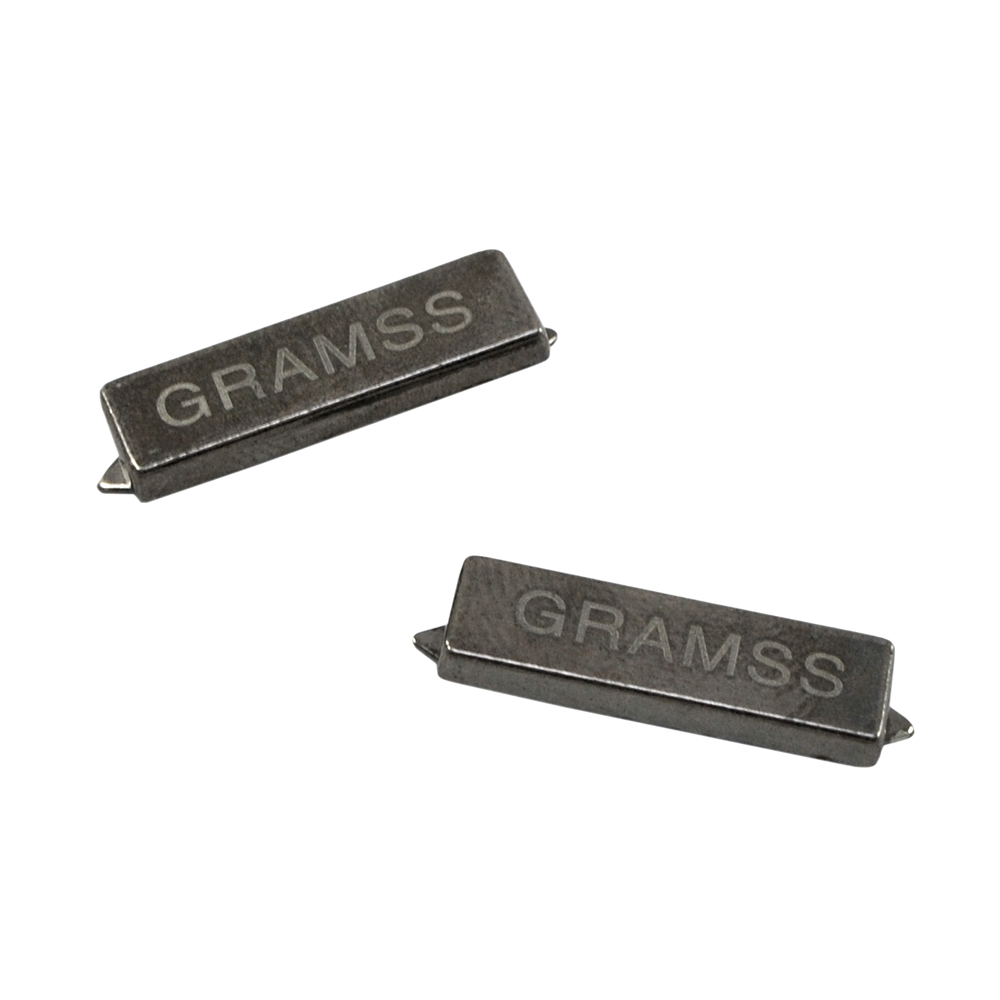 Краб метал GRAMSS 20*6мм, BLACK NIKEL лого лазер. Крабы Металл Надписи, Буквы