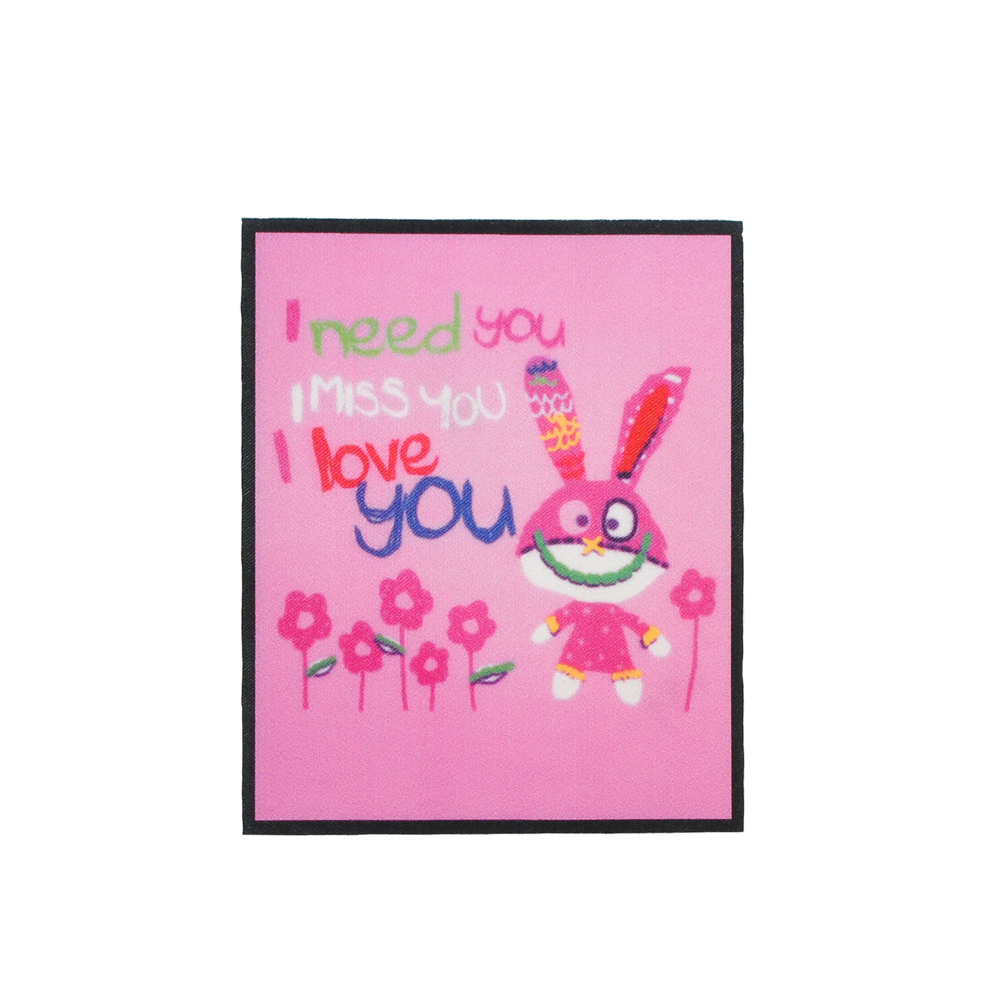 Нашивка тканевая I love you Зайка 9,8*12см малиновый, шт. Нашивка Вышивка, Ткань