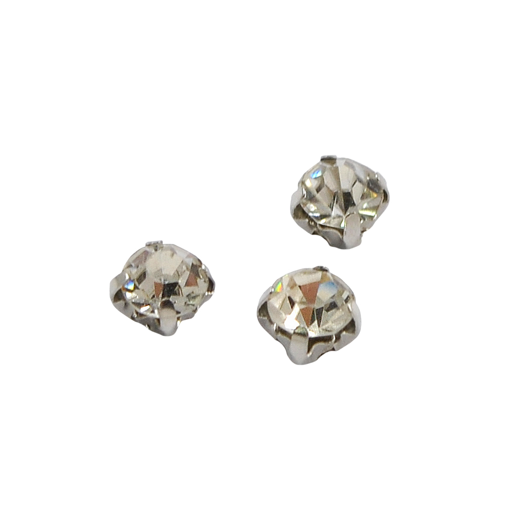 Стразы пришивные в металле круглые, 3,5мм, crystal, шт. Стразы пришивные в металле