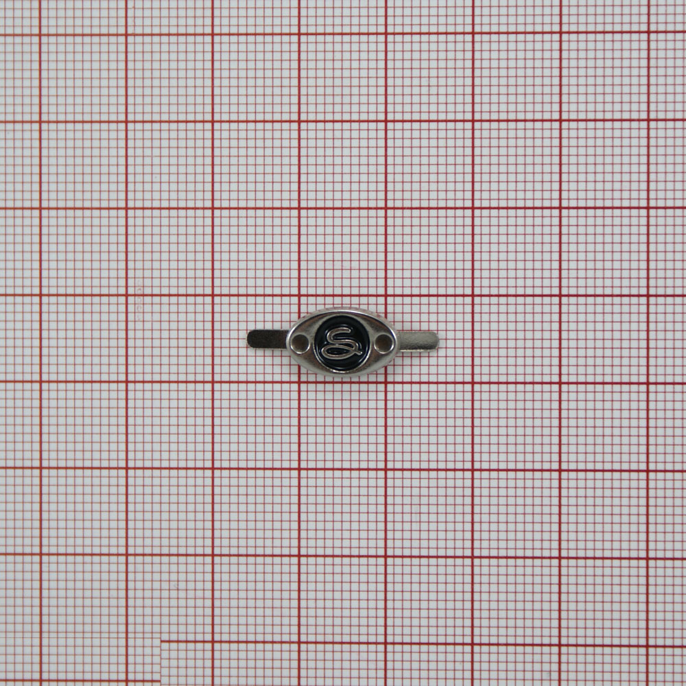 Краб металл S в овале 14*8мм nickel, черная эмаль, шт. Крабы Металл Надписи, Буквы