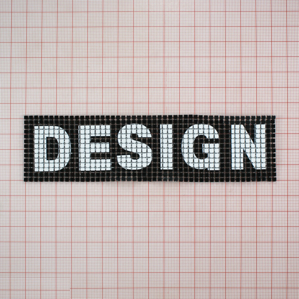 Аппликация клеевая металл Design 16*4см черный, белый. Аппликации клеевые Металл