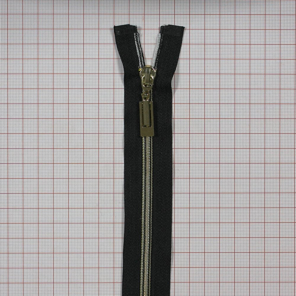 Змейка нейлон №7 110см О/Е GOLD, черная ткань, двусторонняя, шт. Змейка Нейлон