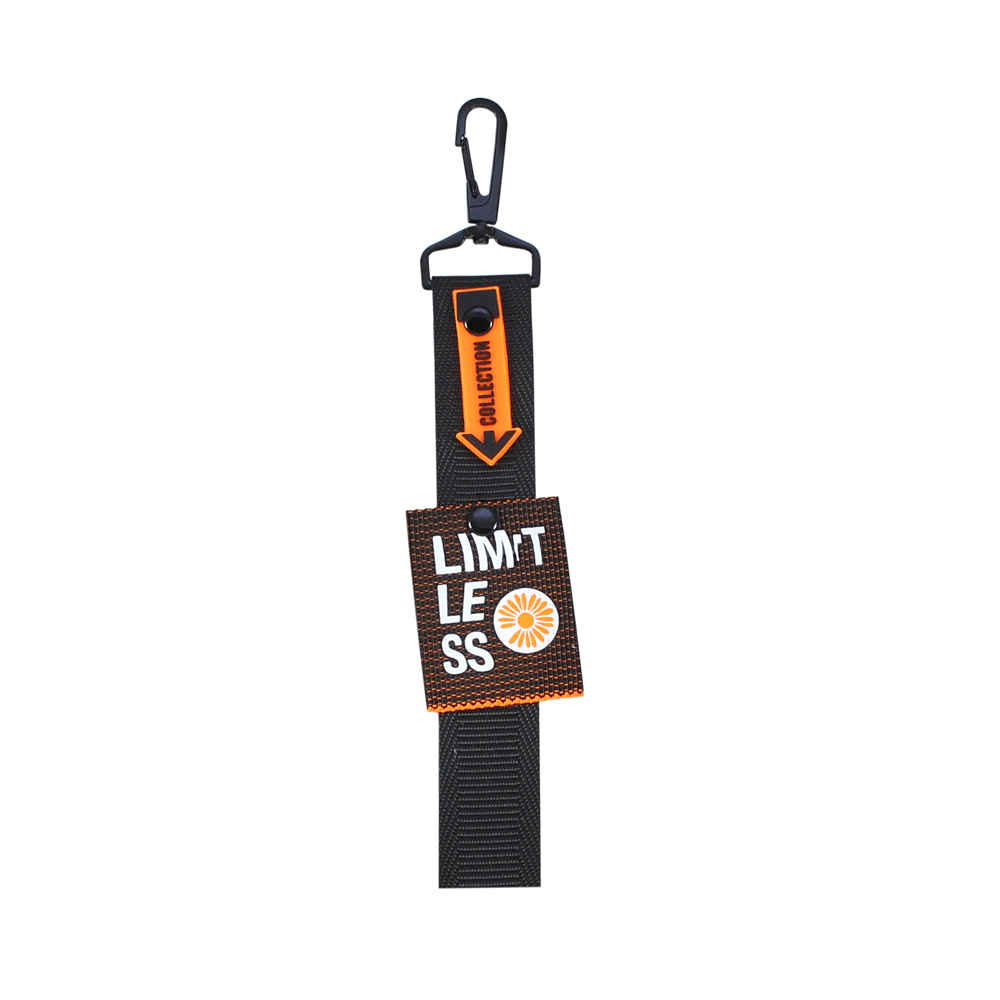 Подвеска тканевая с карабином LIMIT LE 4*20 черный, белый, оранжевый + черный. Подвески