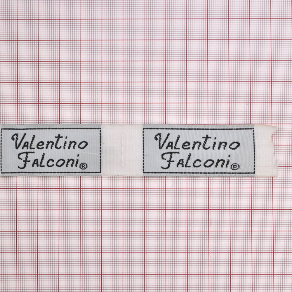 Этикетка тканевая вышитая Valentino-Falkoni . Вышивка / этикетка тканевая