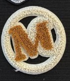 Шеврон клеевой М, бежевый, белый, шт. Аппликации клеевые Тканевые