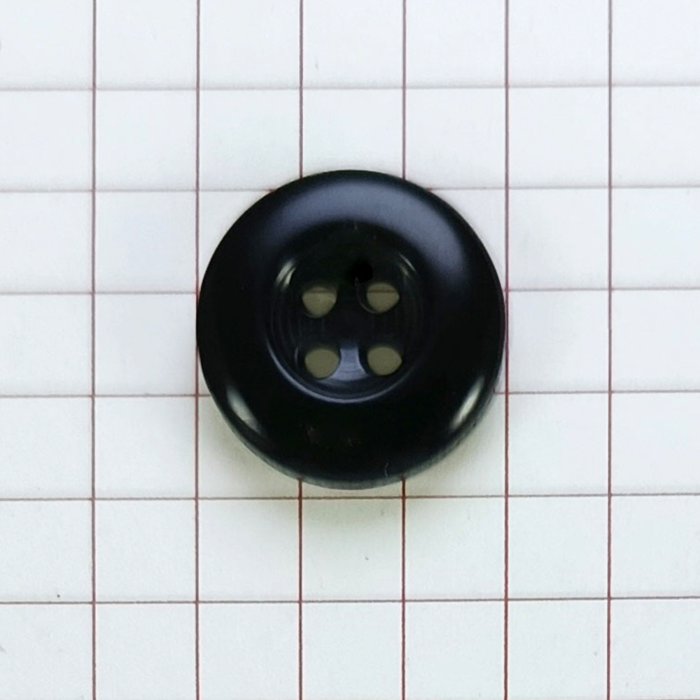 Пуговица пластик, 15мм, черная, шт. Пуговица Пластик