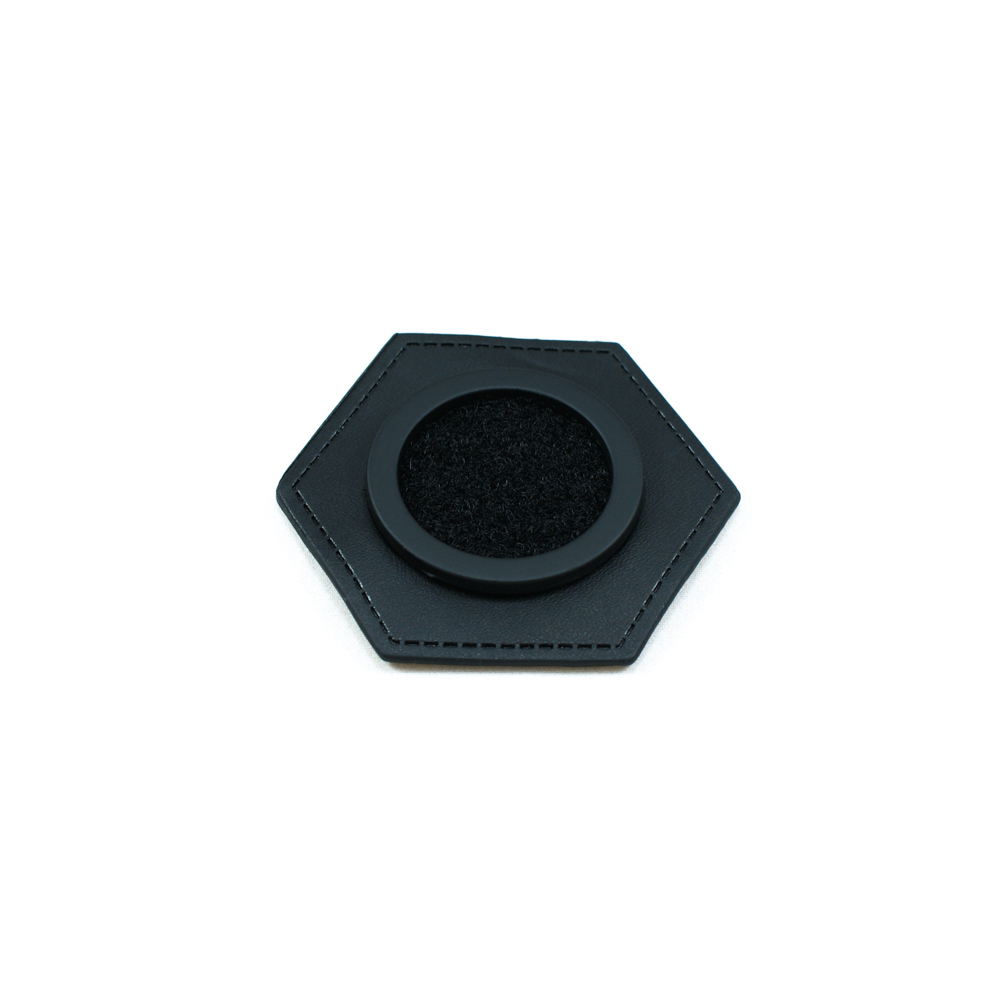 Лейба п/у и металл Круг 5,3*6см черный. Лейба Кожзам