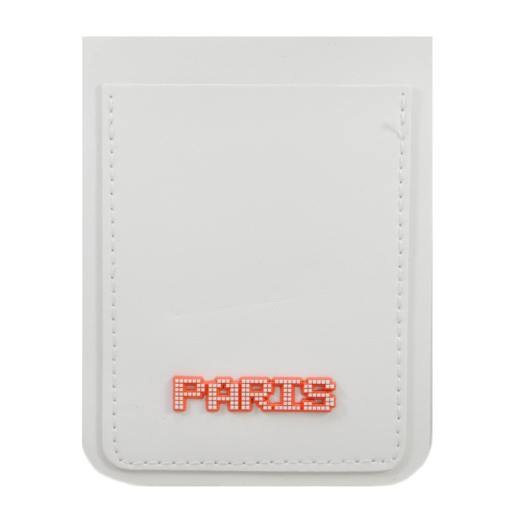 Лейба к/з, карман PARIS, 8*10,4см, белый, оранж., бел., шт. Лейба Кожзам