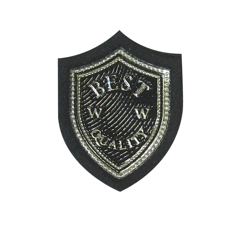 Нашивка тканевая резиновая накладка BEST quality 2,6*3,5см черная, серебро, шт. Нашивка Ткань