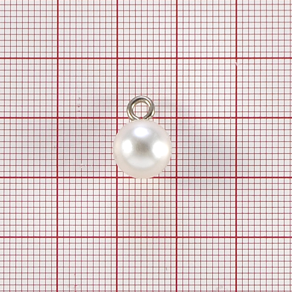 Подвеска-сфера пластик 10мм белый жемчуг, шт. Подвески
