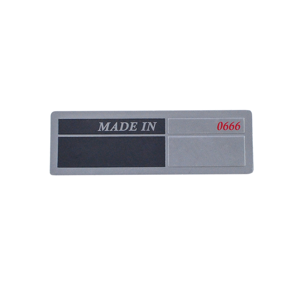 Лейба светоотражающая MADE IN, 14*4.5см, черный, серый, красный, шт. Лейба Кожзам