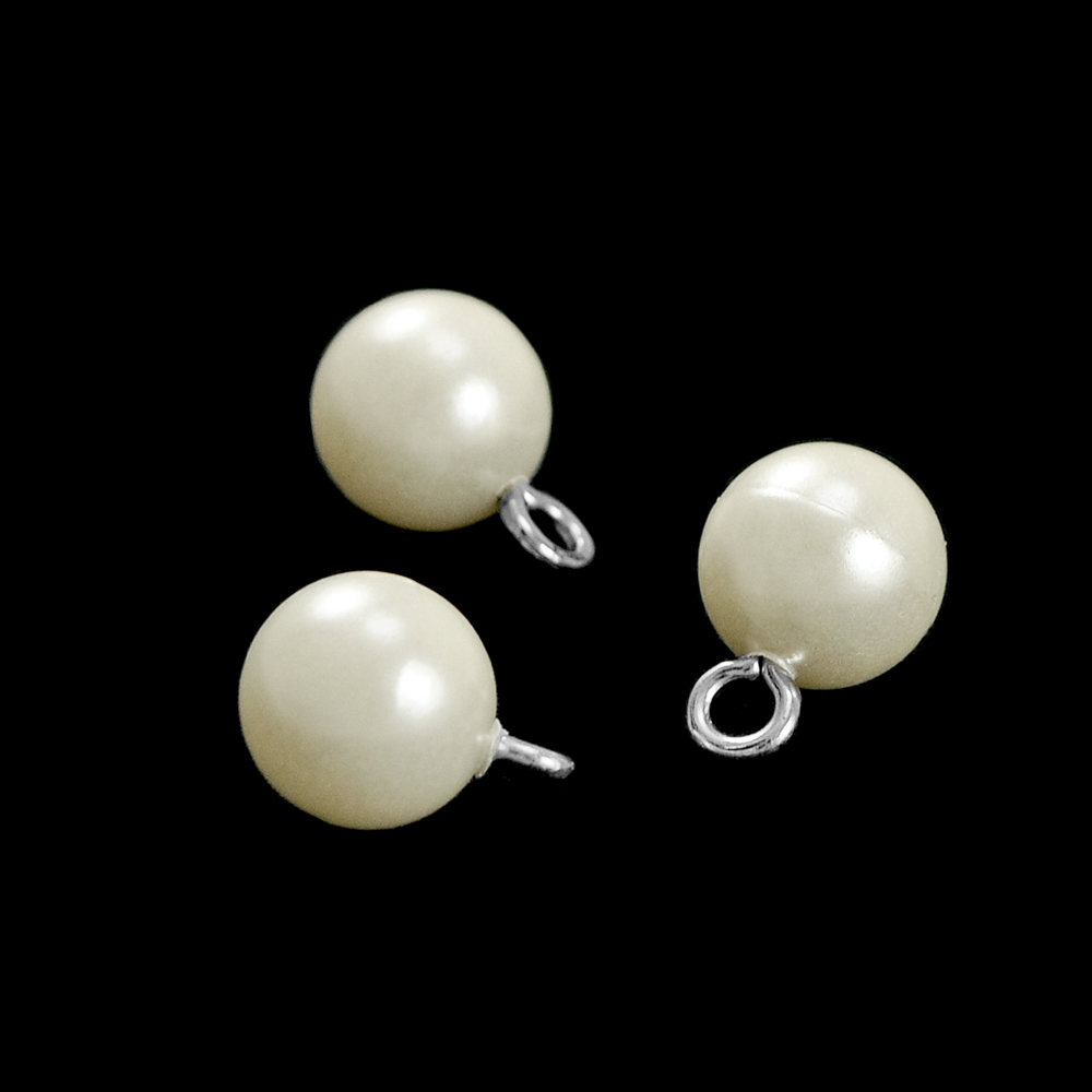 Подвеска-сфера пластик 10мм кремовый жемчуг, шт. Подвески