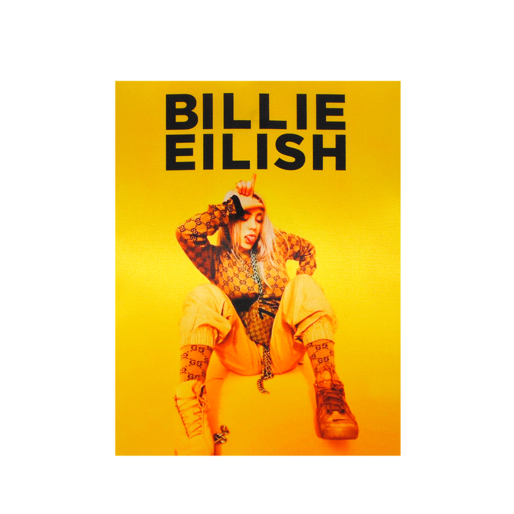 Аппликация пришивная Billie Eilish (постер) 18*24см, желтая /алтас/, шт. Аппликации Пришивные Постер