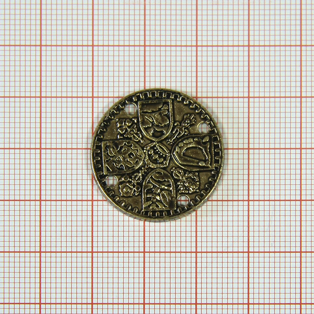 Лейба металл Щит-4 герба 26мм BRONZ краска. Лейба Металл