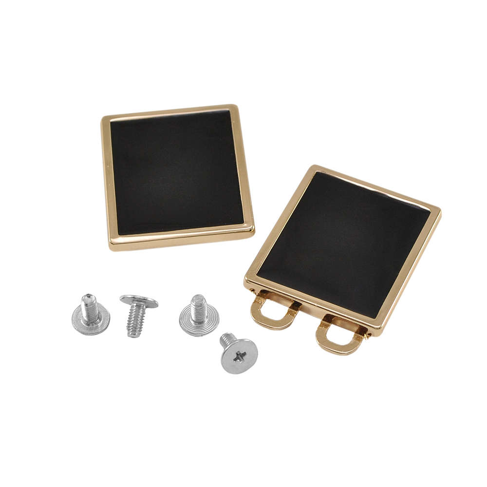 Застежка металл 60*27мм, на шурупах, GOLD+черная эмаль, шт. Застежки металл