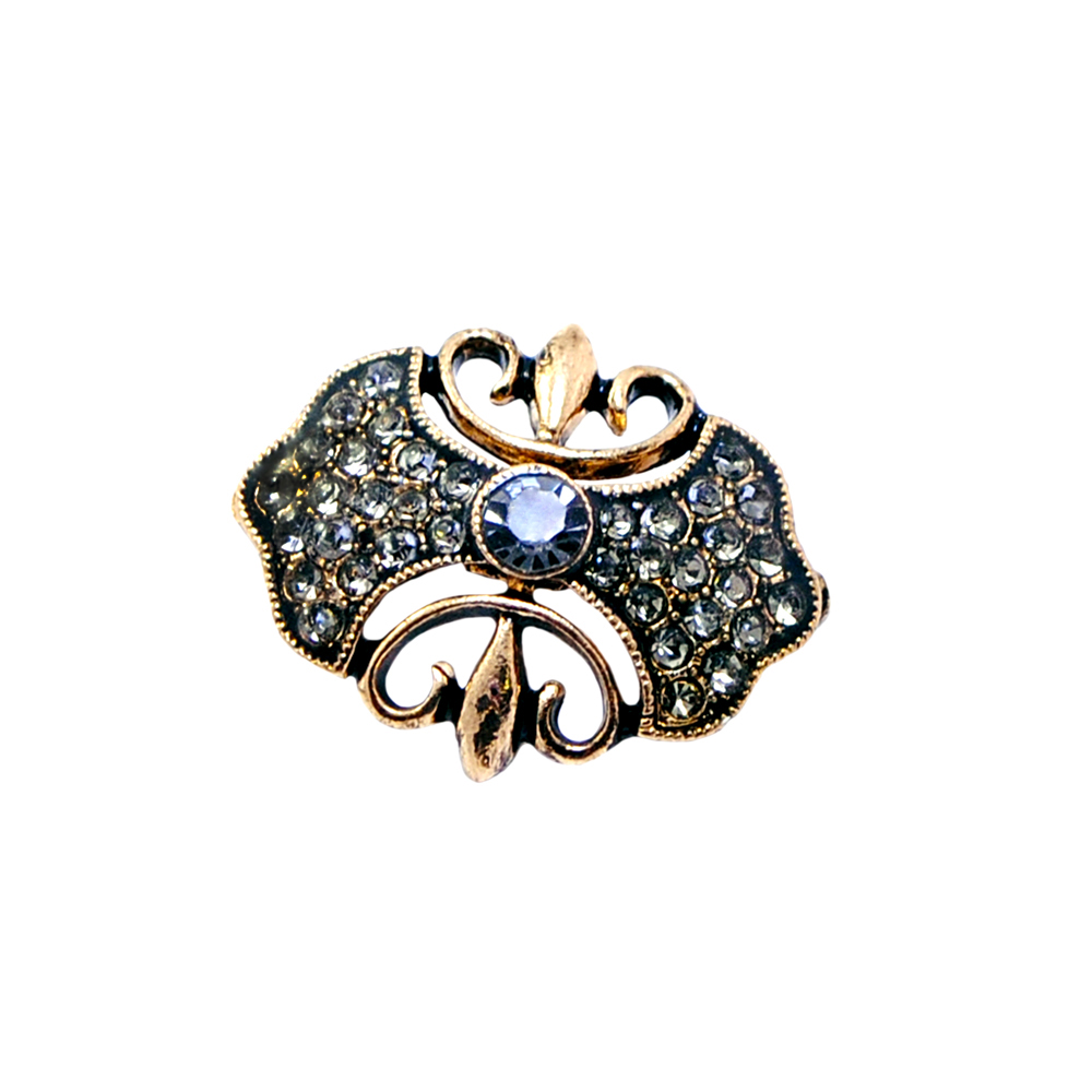 Краб Камни в металле 25*20мм antique gold, серый, шт. Крабы Металл Геометрия Декор