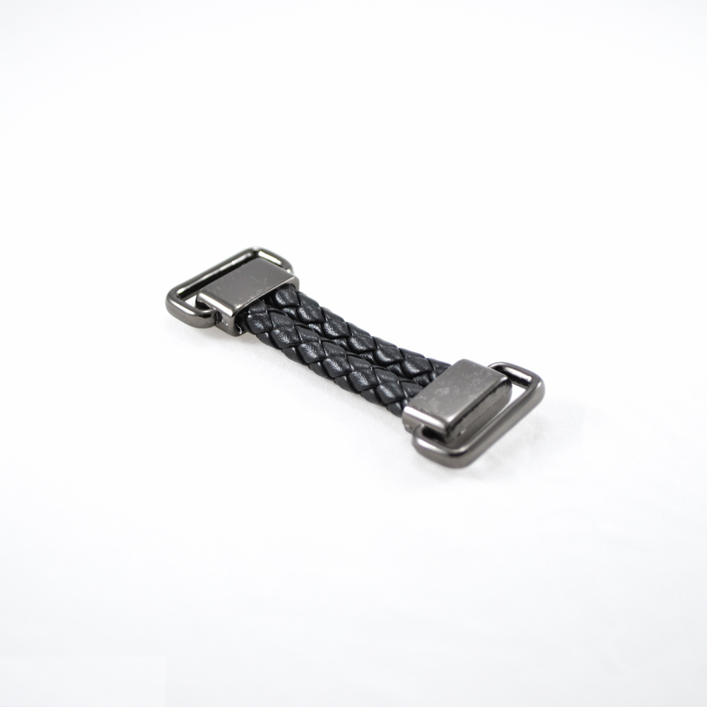 Перетяжка кожзам 63601 20мм BN, черный /длина 70мм/. Перетяжка кожзам