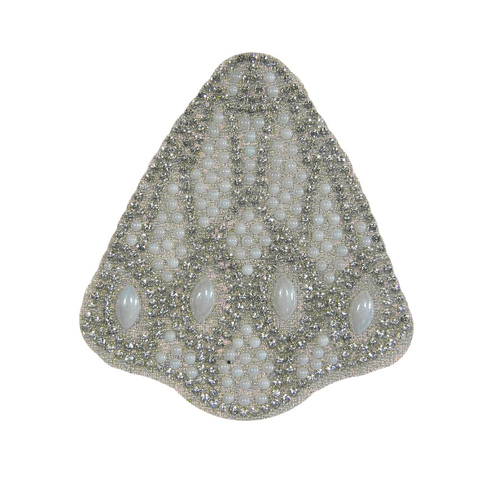 Аппликация клеевая стразы Колокольчик 75*86мм хамелеон, белый жемчуг 2,2мм, глаз 10*6мм, топаз 2мм, шт. Аппликации клеевые Стразы комб.