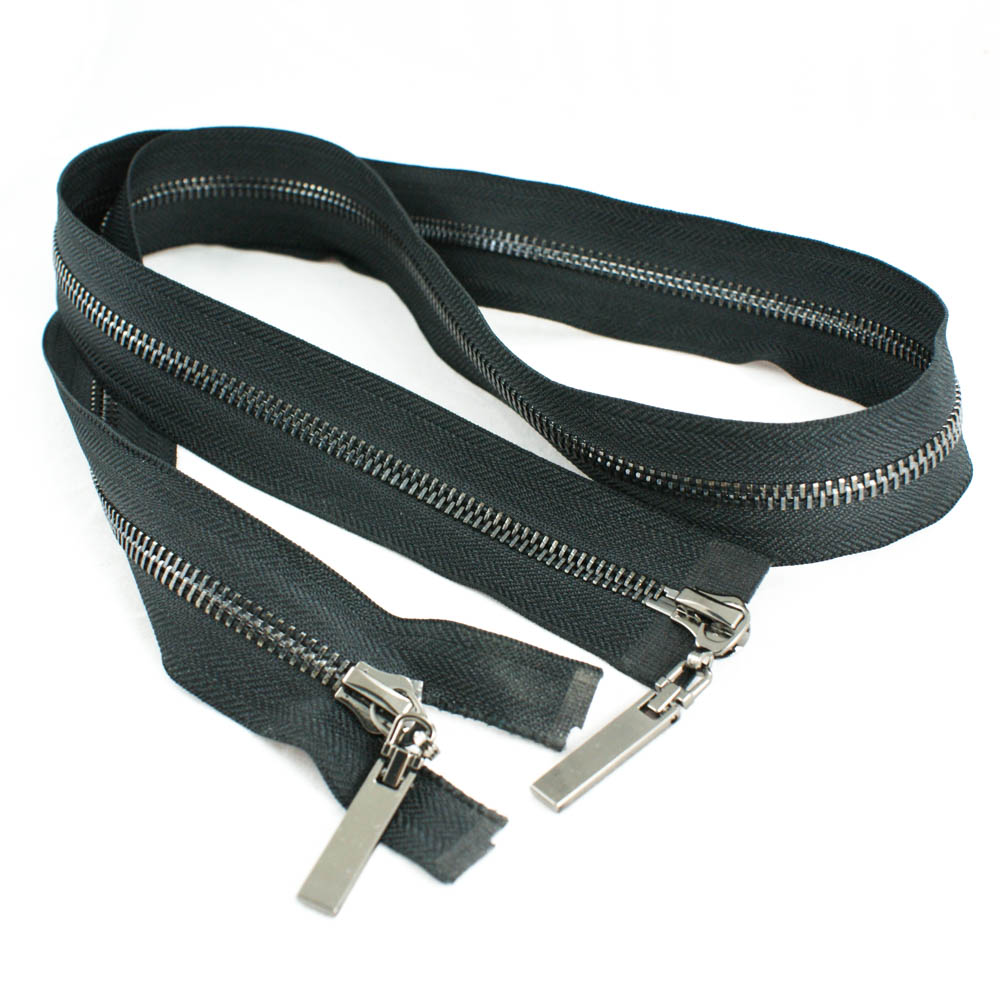 Змейка металлическая  №5 100см O/Е BN, черная ткань, двусторонняя, шт. Змейка Металл