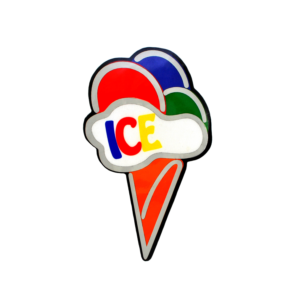 Термоаппликация светоотражающая Мороженое, 14*23,5, желтый, белый, красный, синий, зеленый, оранж, шт.. Термопереводки Голограмма Светоотражалка Глиттер