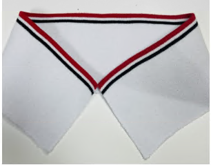 Воротник для поло, 40,5*8см, белый, красная и черная полоса, шт. Воротники