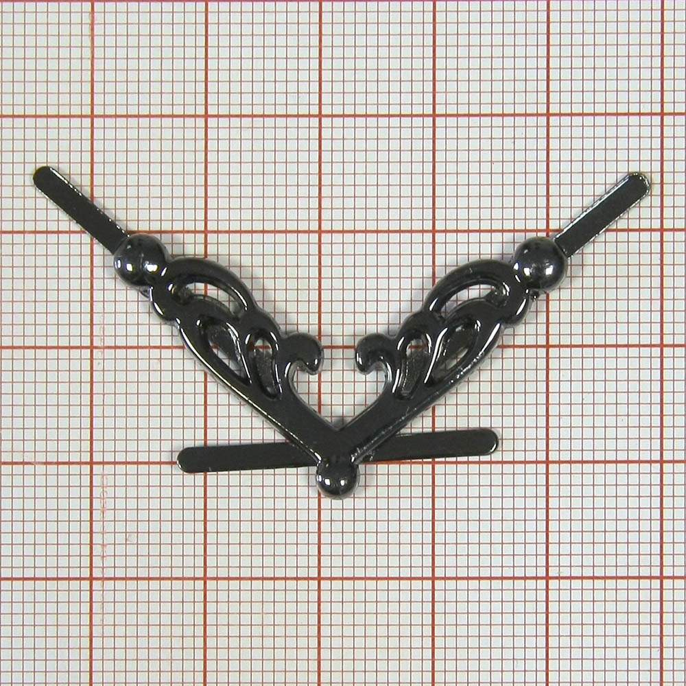 Краб металл Рожки 4см BLACK NIKEL, шт. Крабы Металл Геометрия Декор