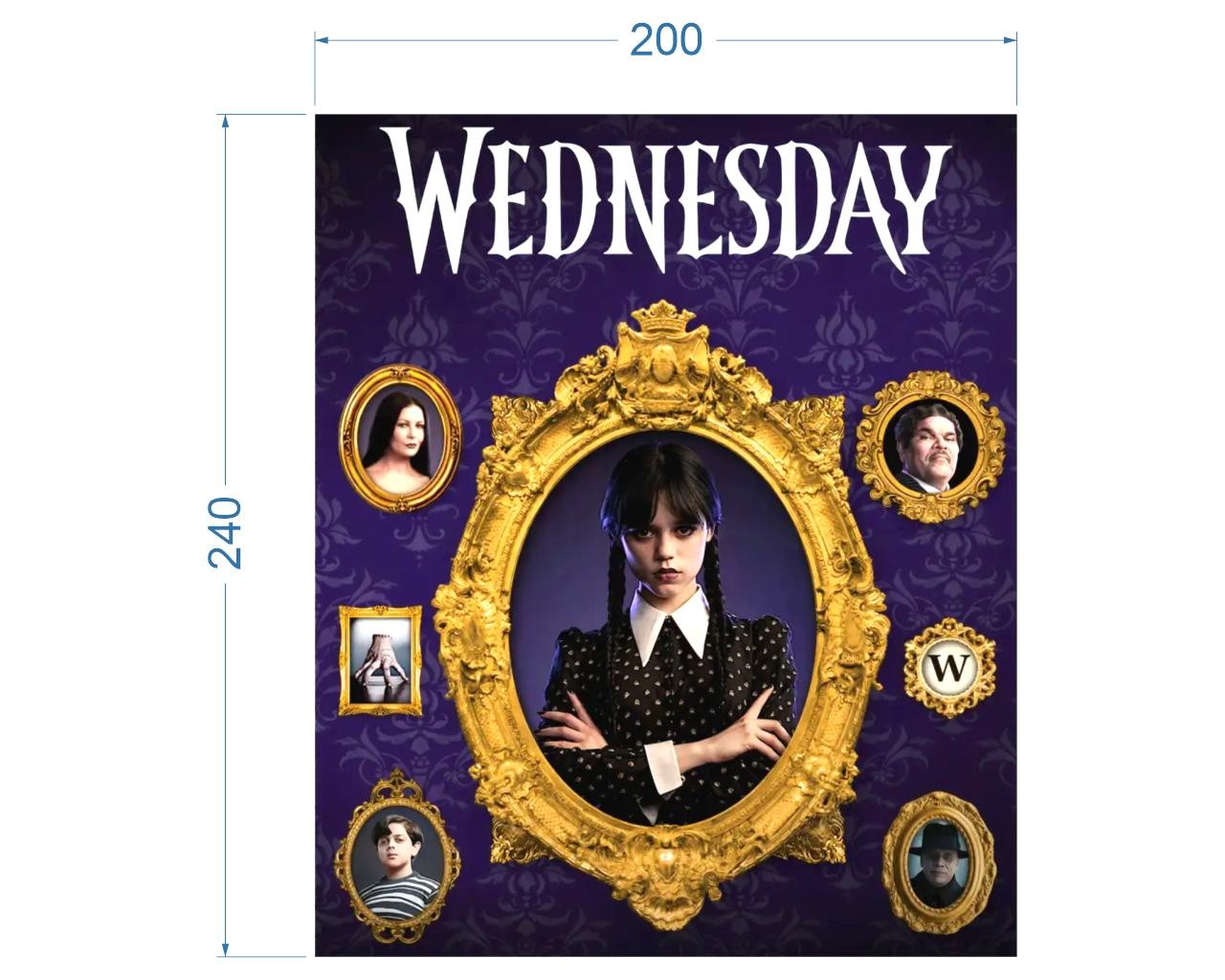 Нашивка, Wednesday (портрет), 20*24cм, дайвинг, сублимация, лазер, шт. Нашивка