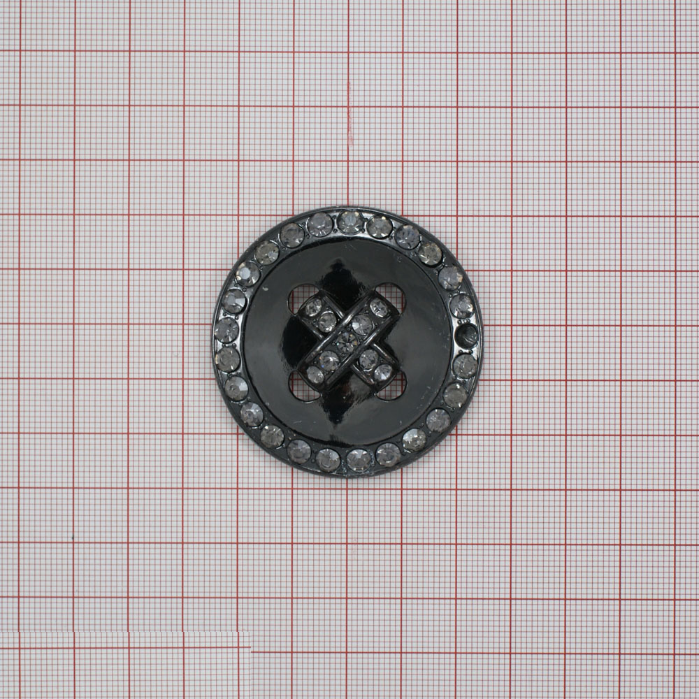 Краб металл Пуговица сиренев. камн. BN 5см , шт. Крабы Металл Геометрия Декор