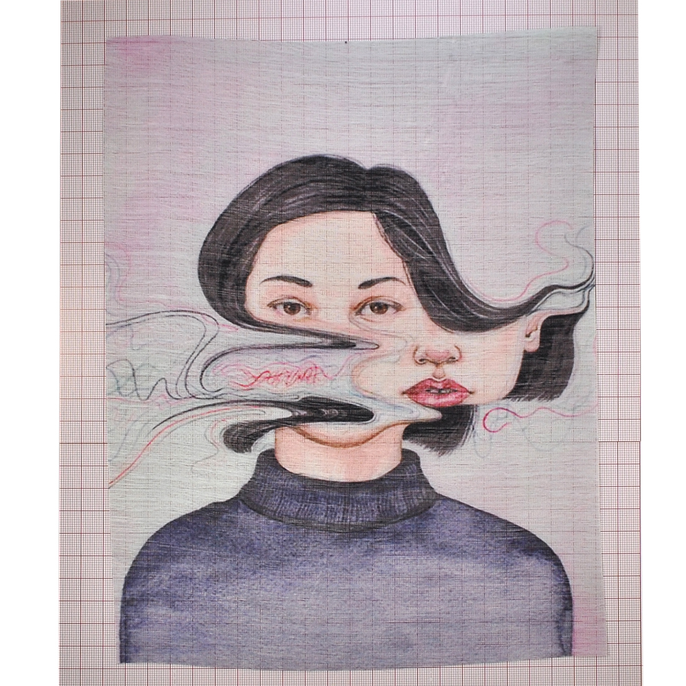 Аппликация пришивная Девочка, акварель 27*22см цветная, шт. Аппликации Пришивные Постер