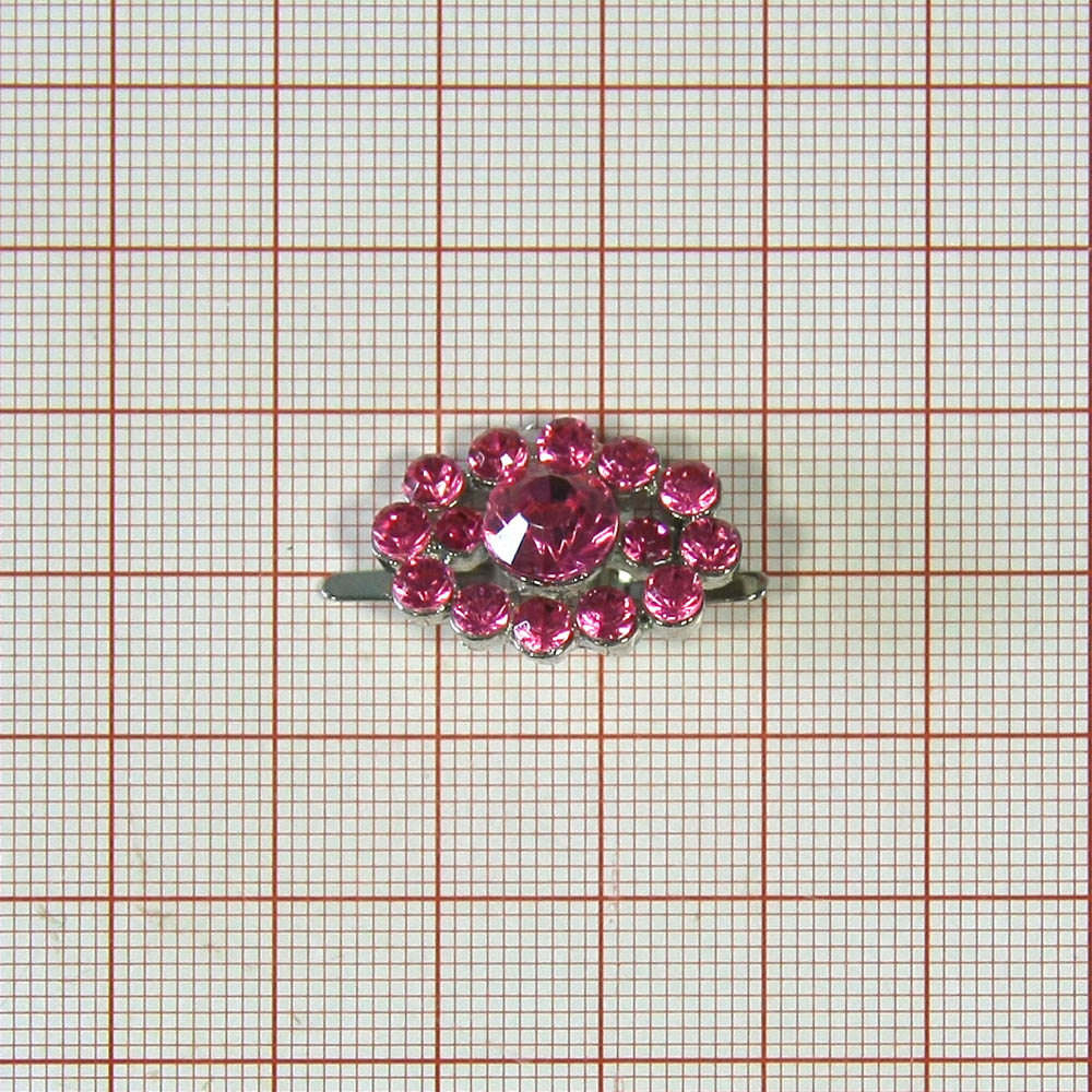 Краб металл8363 /краб/ NIK, овал, розовые камни -14 мелких, 1 крупный, шт. Крабы Металл Геометрия Декор