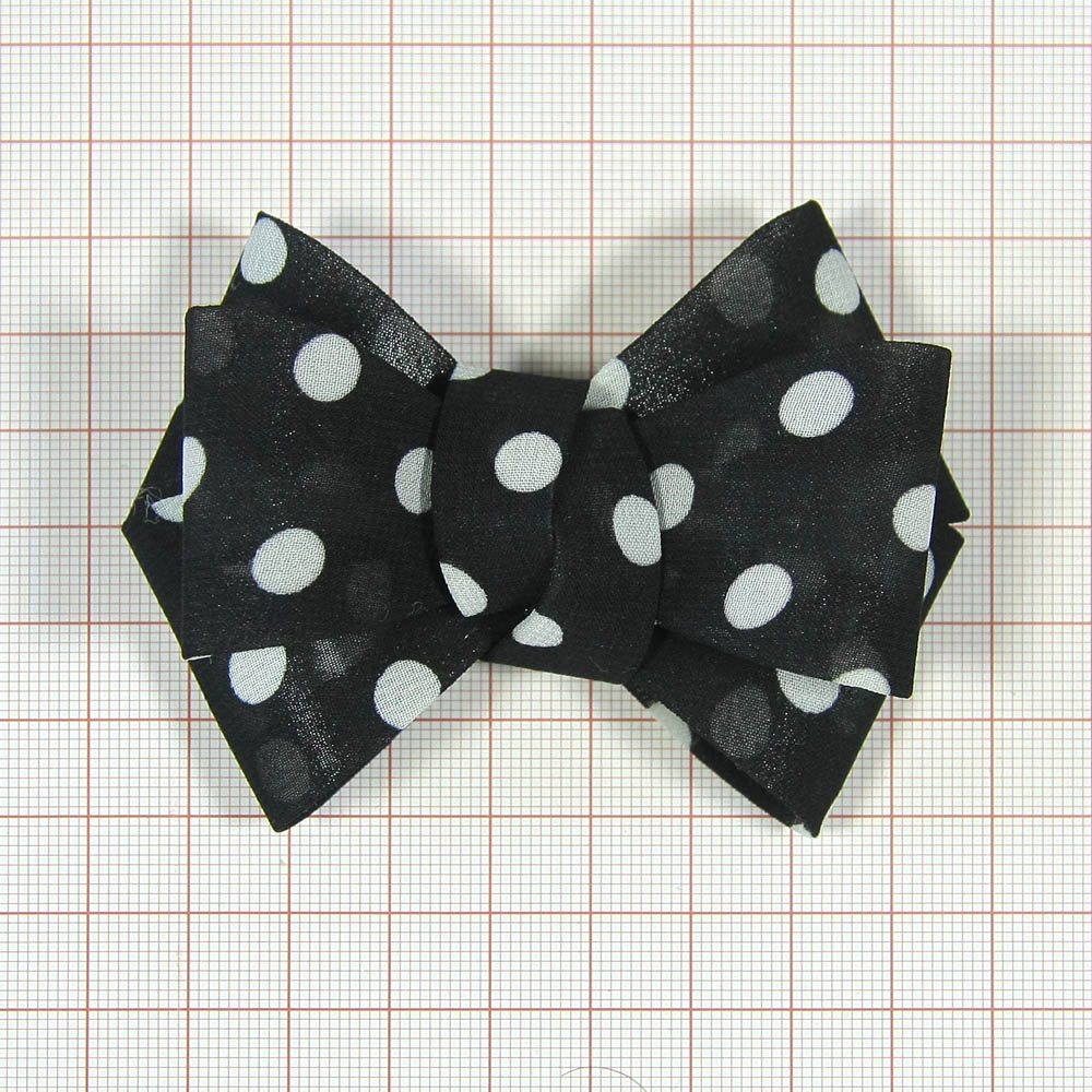 Аппликация декор обувная SF0541 8*5,5см черный бантик-горошек крупн. шт. Аппликации Пришивные Цветы Банты