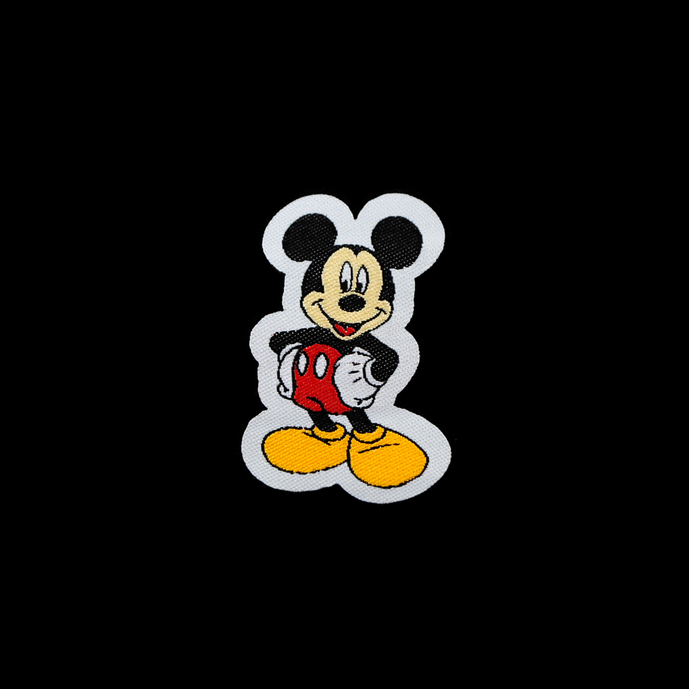 Нашивка тканевая Miki Mouse 3,4*5,2см /atksatin/, шт. Нашивка Вышивка