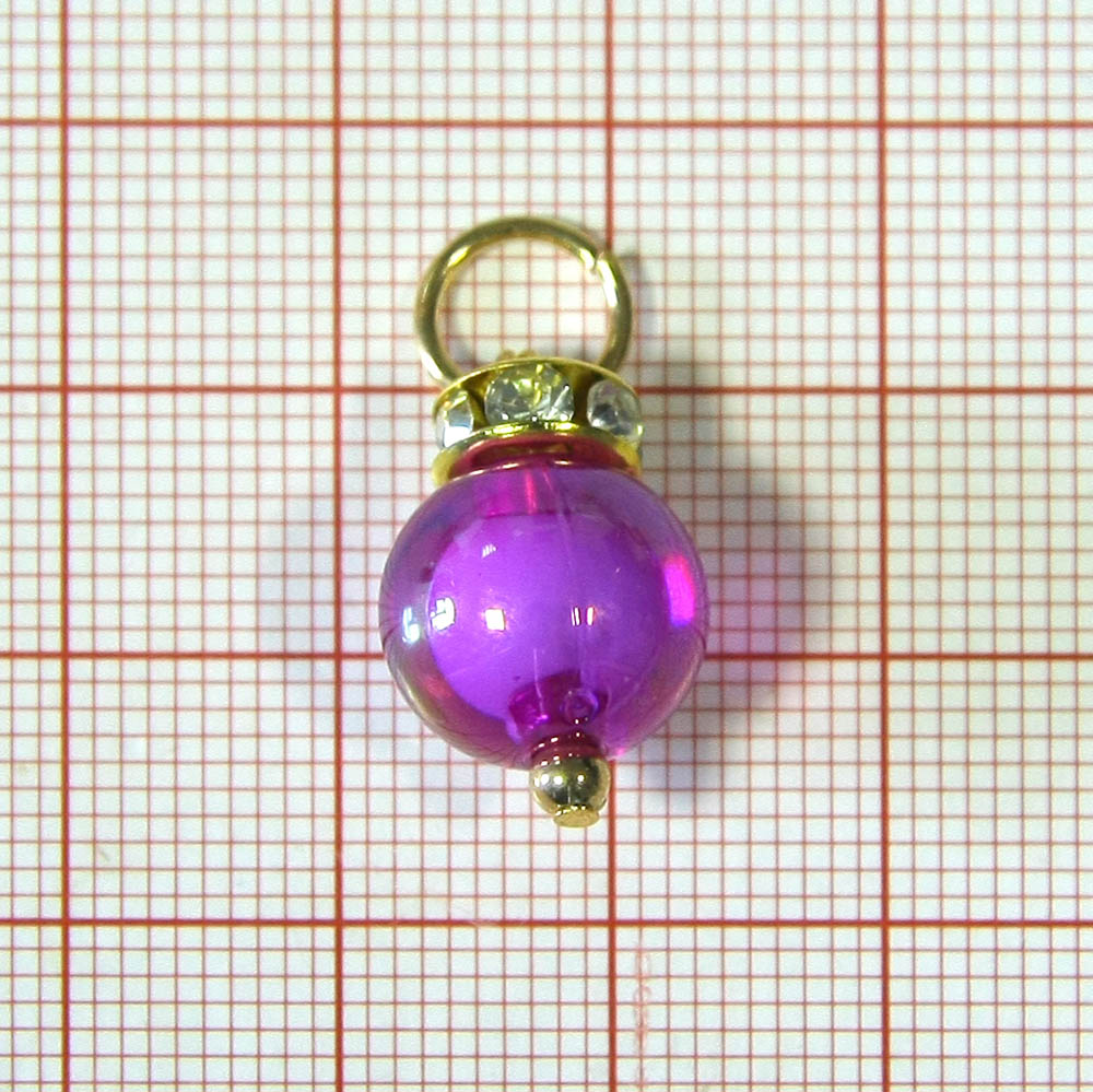 Подвеска Фонарик 12*20мм фиолетовая бусина, GOLD, шт. Подвески
