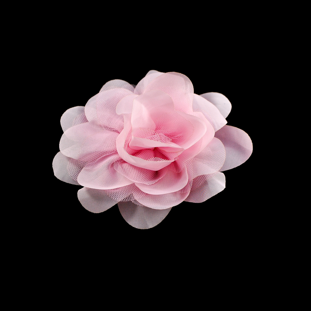 Шеврон Роза, 13см, розовый, шт. Аппликации Пришивные Цветы Банты