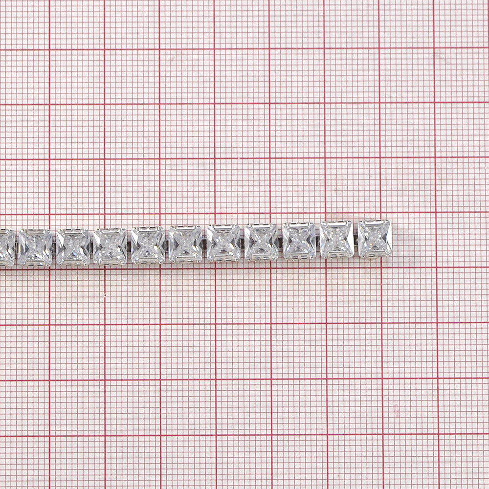 Тесьма стразы нить 0,7см, никель, белые камни, ярд. Тесьма из страз