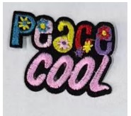 Шеврон клеевой Peace cool, желтый, голубой, розовый, шт. Нашивка Ткань