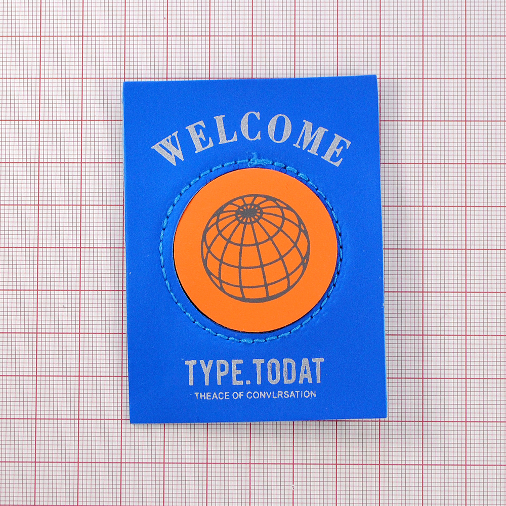 Нашивка к/з Welcome с элементом на липучке, 8*6см синяя, сер., оранж. шт. Нашивка Липучка